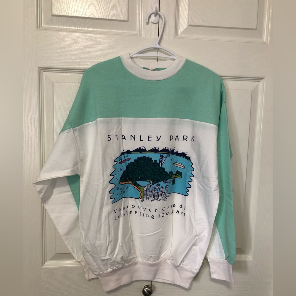 Stanley Mint Green and White Graphic Crewneck Sweatshirt